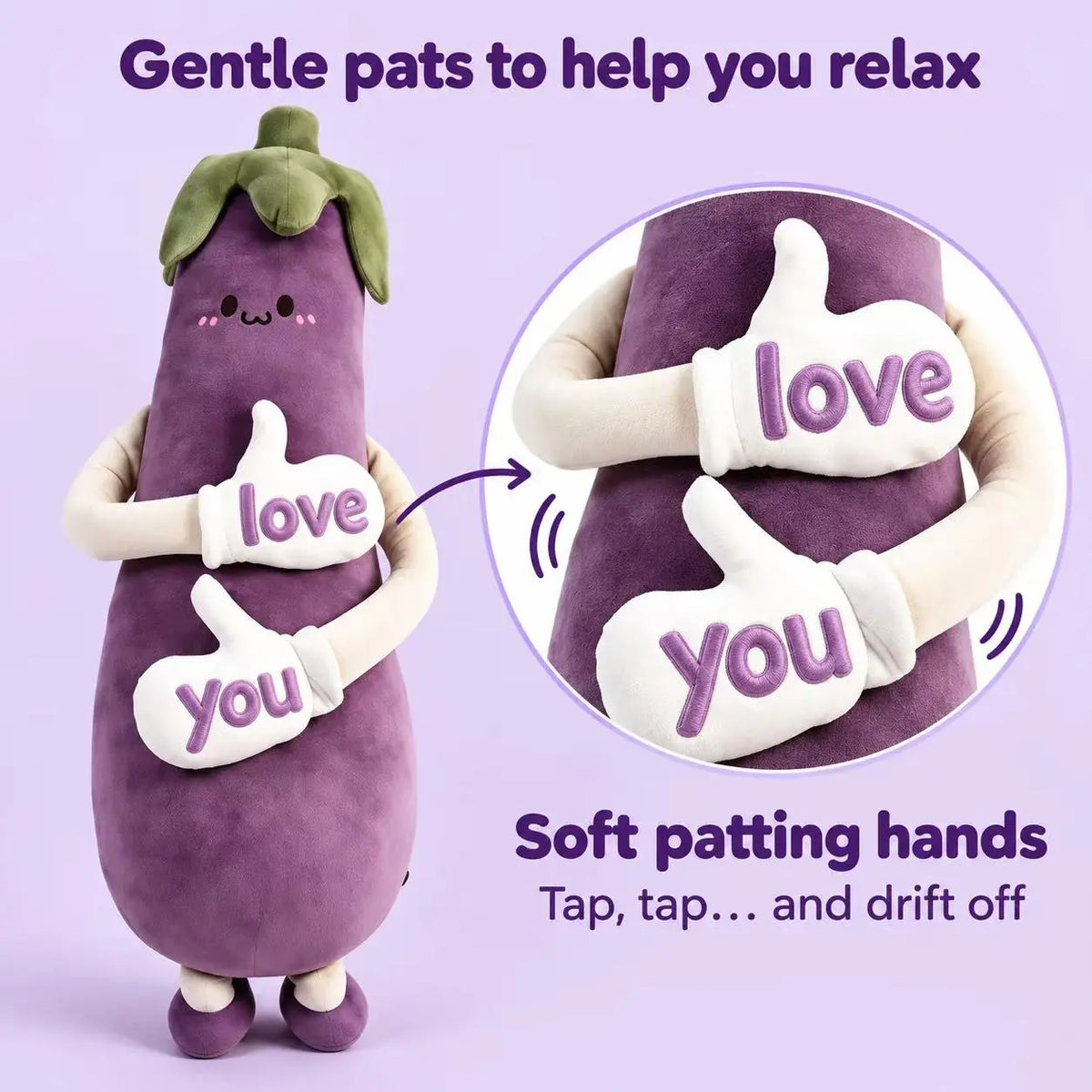 SleepHugs Automatic Patting Body Pillow – Soft patting hands give gentle rhythmic pats to help you relax and drift off